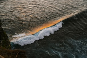 a view of the ocean from a cliff