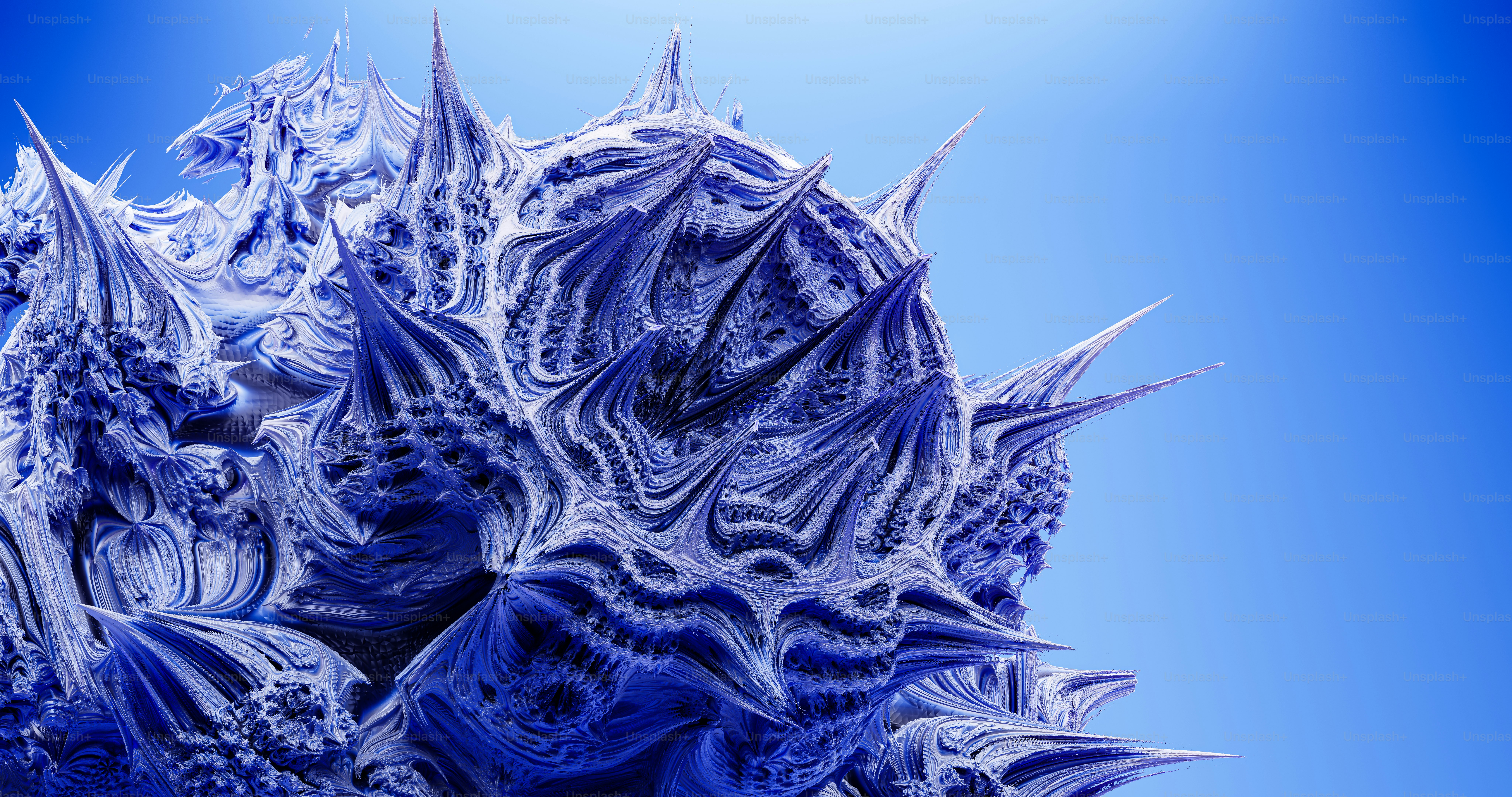 Una vista de cerca de una planta azul