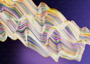 紫色の背景に色とりどりの波状のパターン