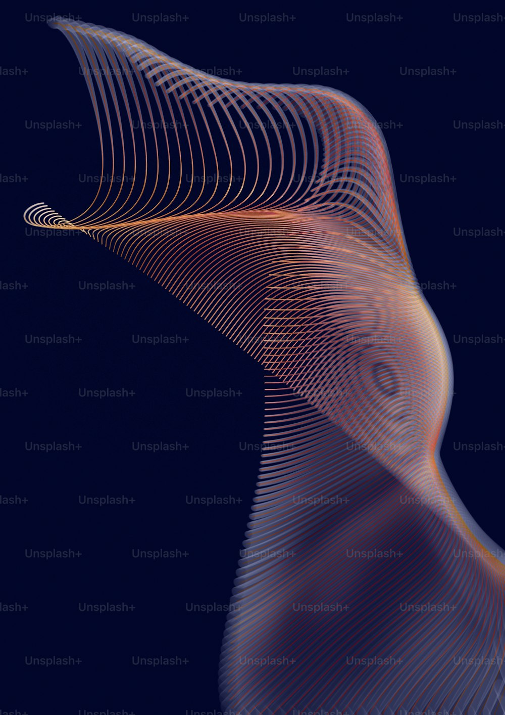 ein computergeneriertes Bild einer Welle auf dunklem Hintergrund