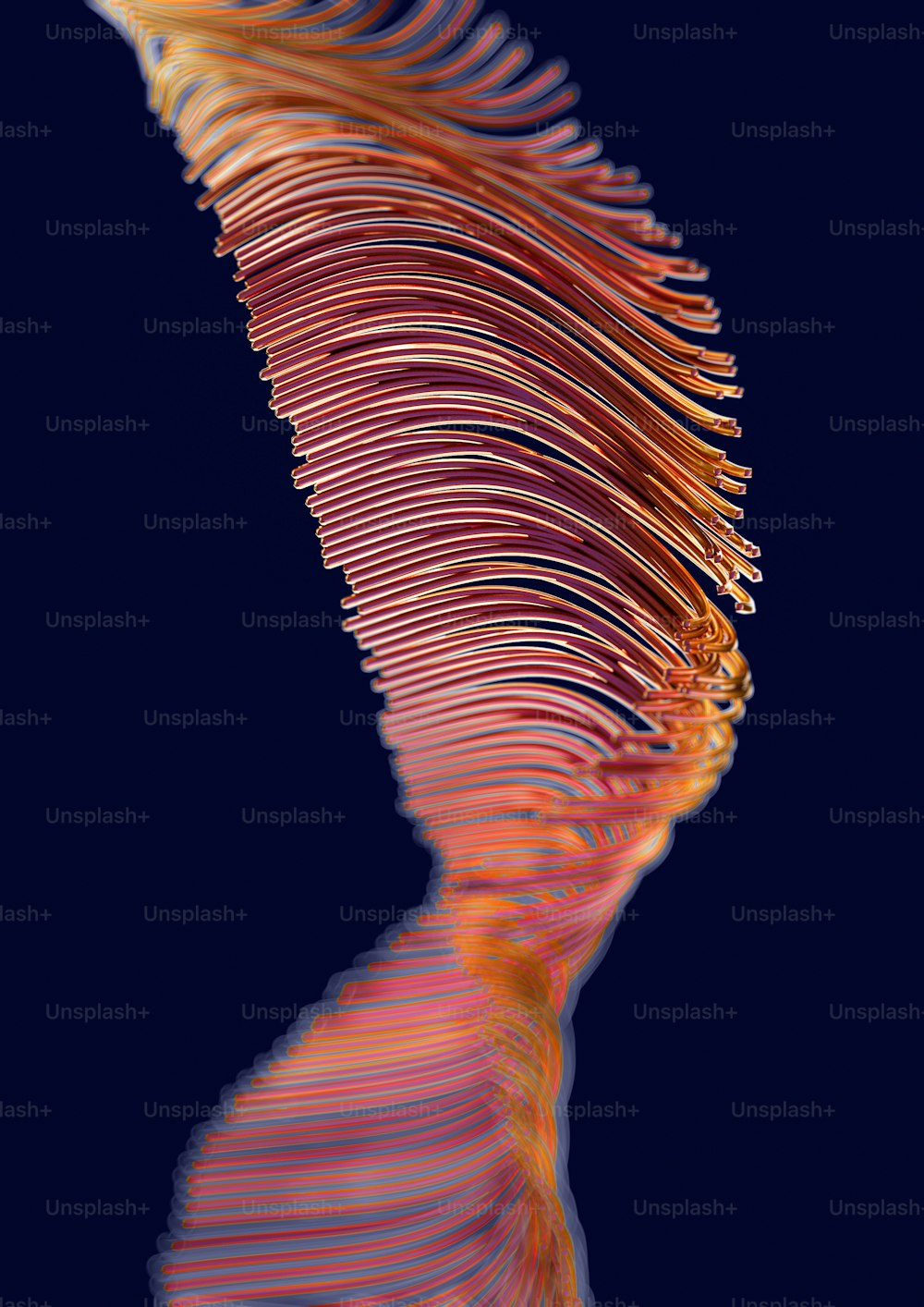 色付きの線の波の抽象的なイメージ