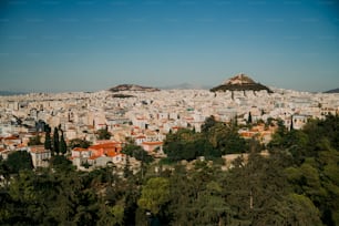 a view of a city from a hill