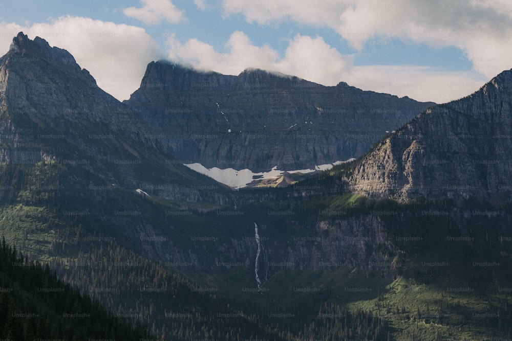 a view of a mountain range from a distance