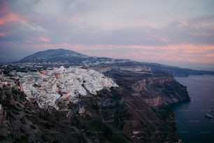 a view of a town on the edge of a cliff
