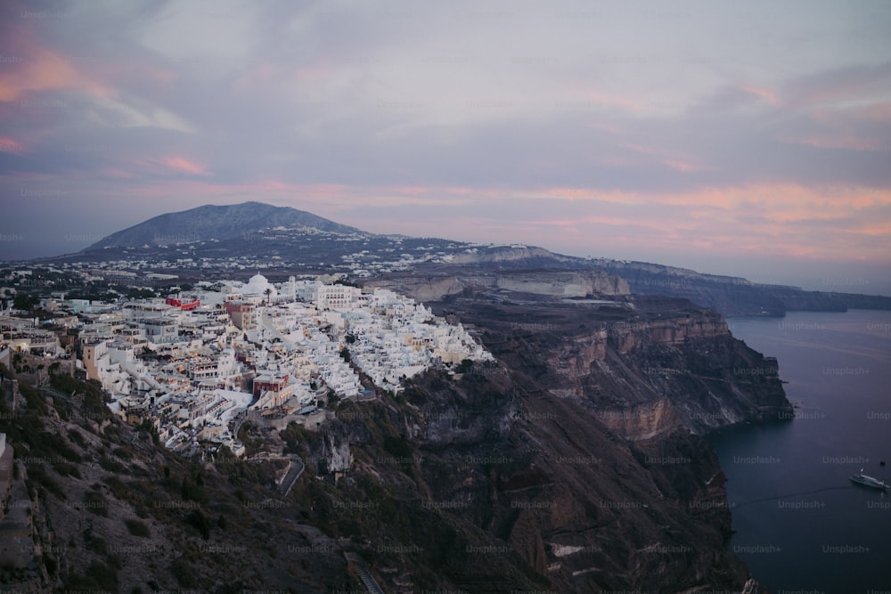 a view of a town on the edge of a cliff