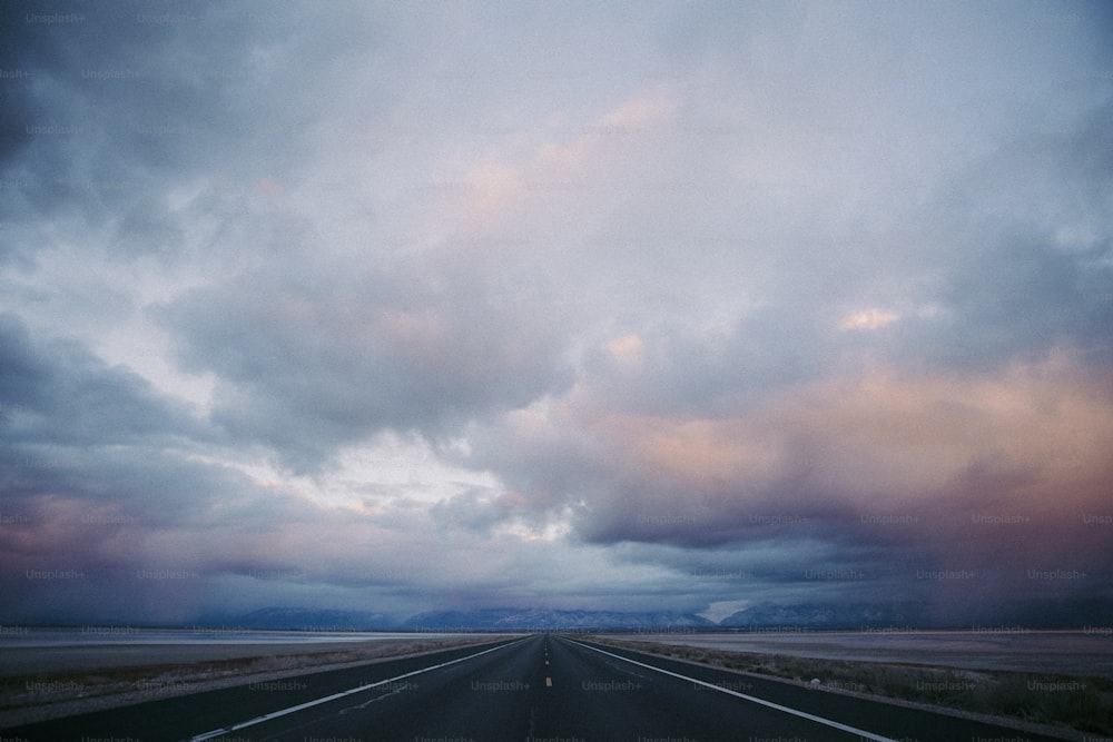 a long stretch of road in the middle of nowhere