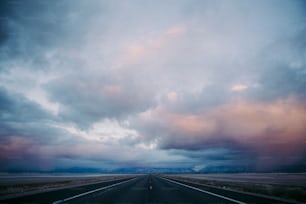 a long stretch of road in the middle of nowhere