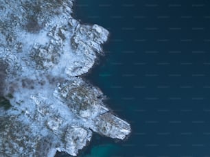 a bird's eye view of a snow covered mountain