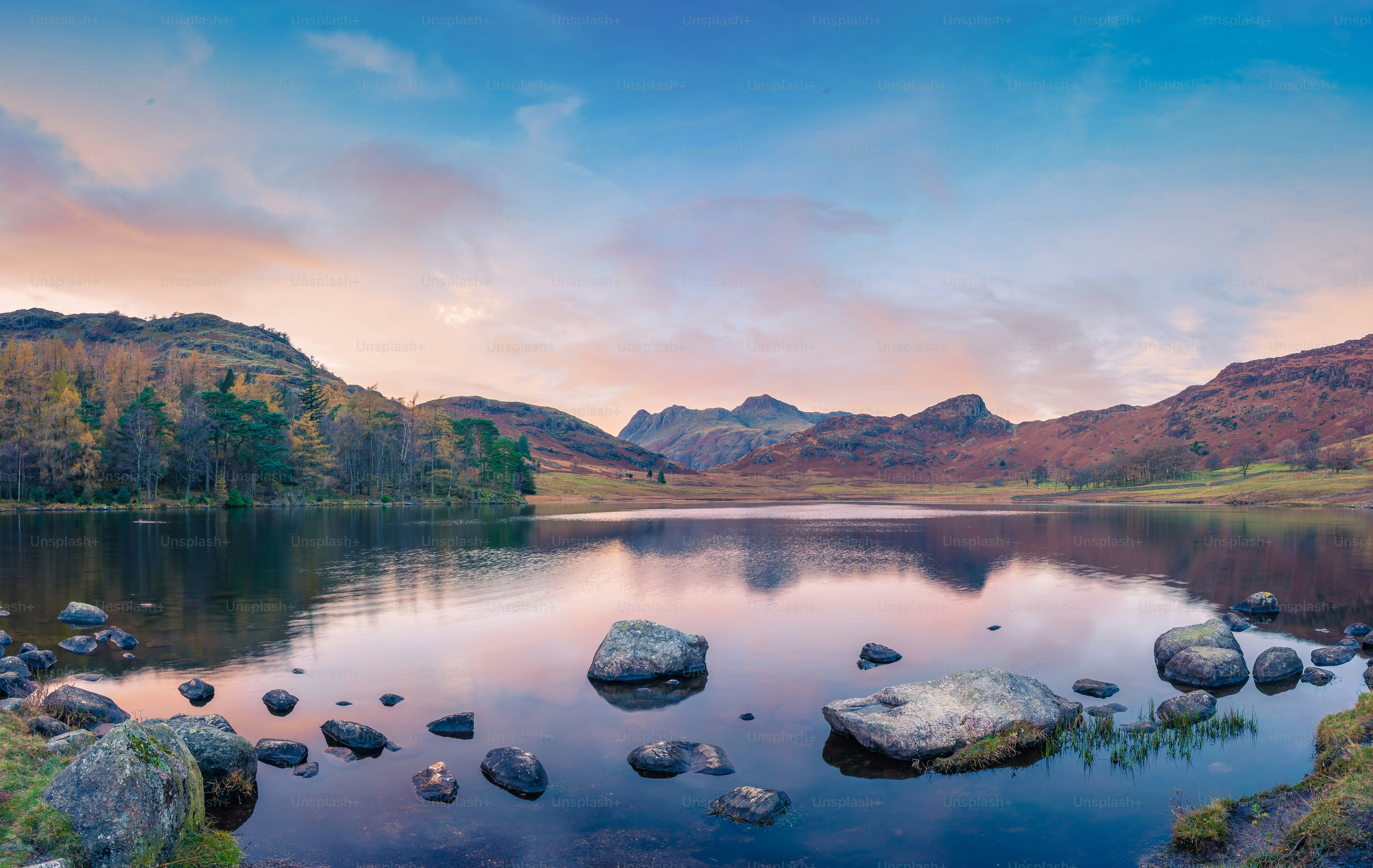 a large body of water surrounded by mountains