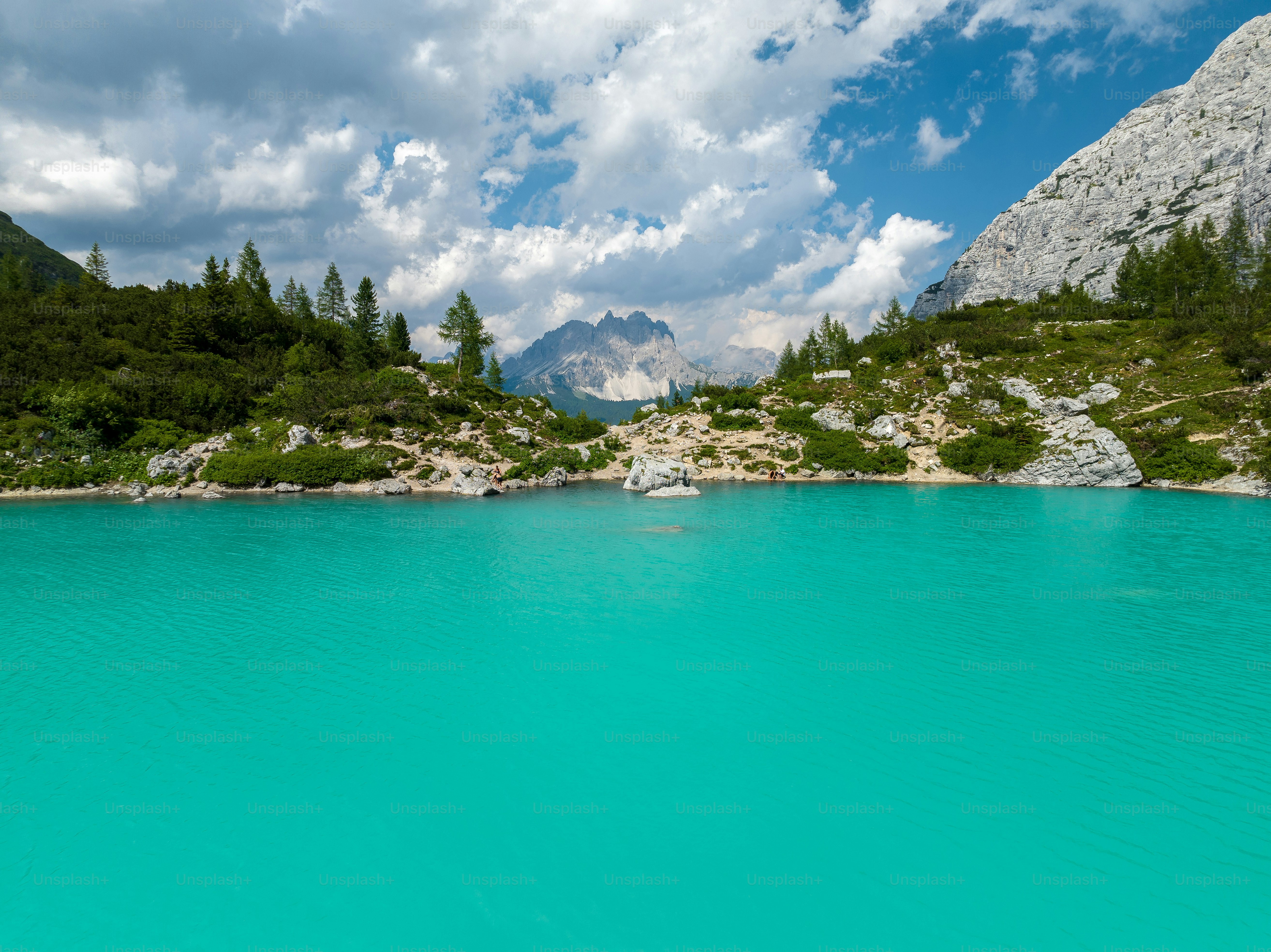a body of water surrounded by mountains and trees
