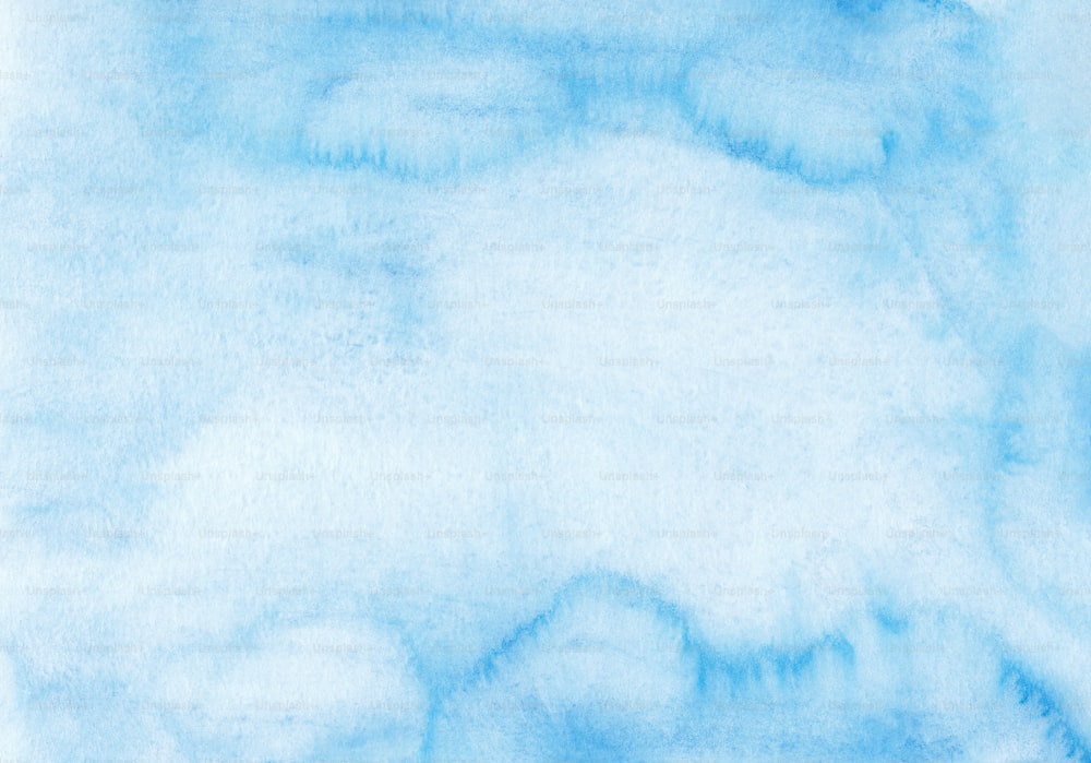 a watercolor painting of a blue sky with clouds