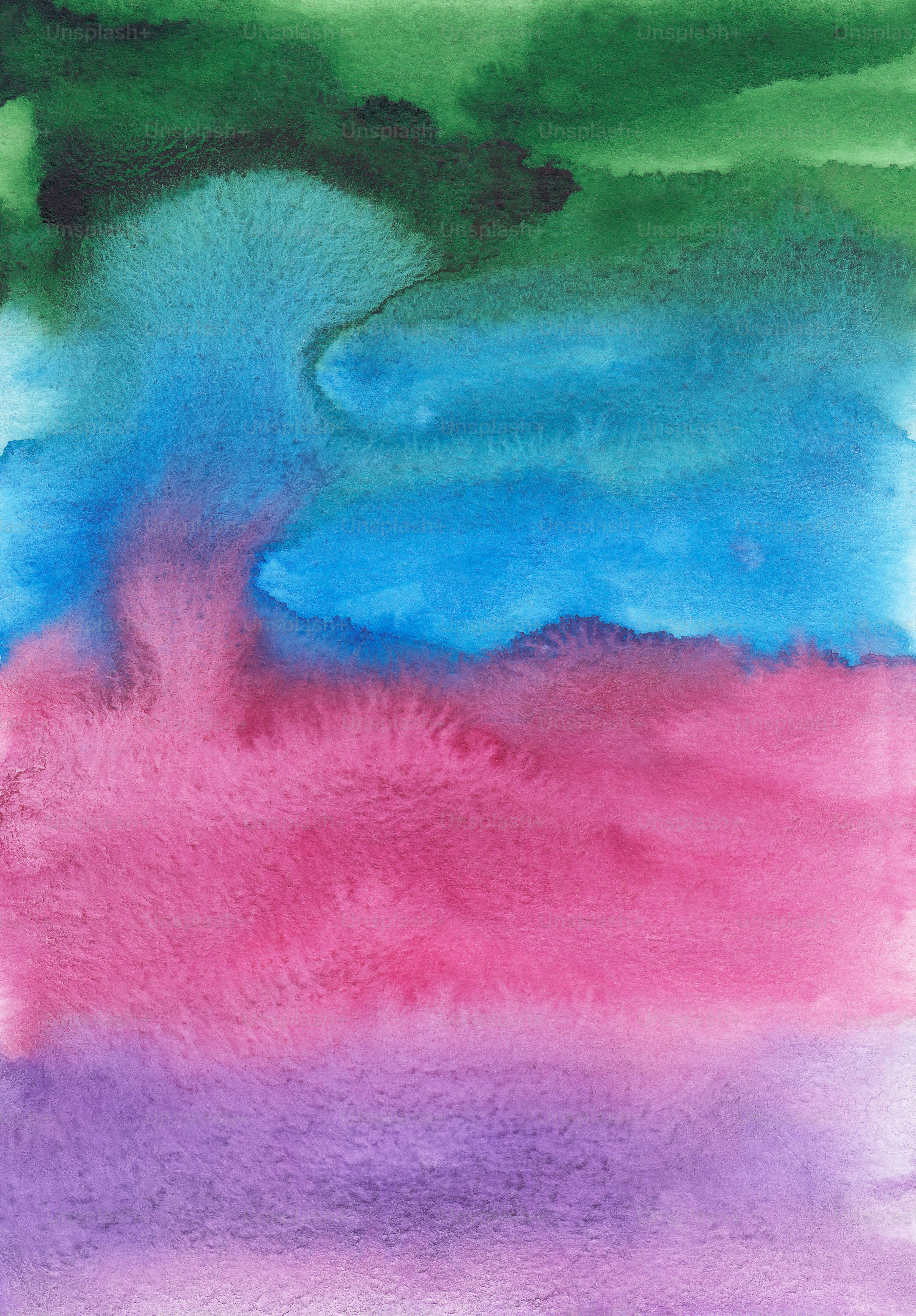 a painting of a multicolored sky with clouds