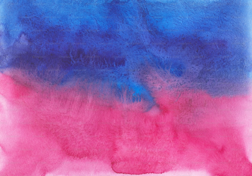 a painting of a blue and pink background