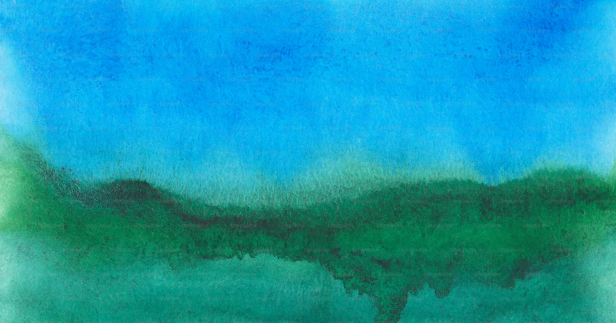 A painting of a green and blue landscape photo – Sky painting Image on ...