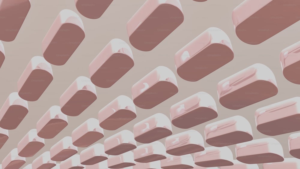 Un'immagine astratta di un muro composto da rettangoli rosa e bianchi