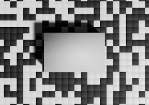 uma foto em preto e branco com um quadrado no meio