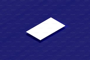 um retângulo branco em um fundo azul
