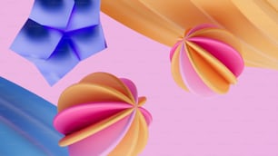 a pink, blue, and yellow abstract background