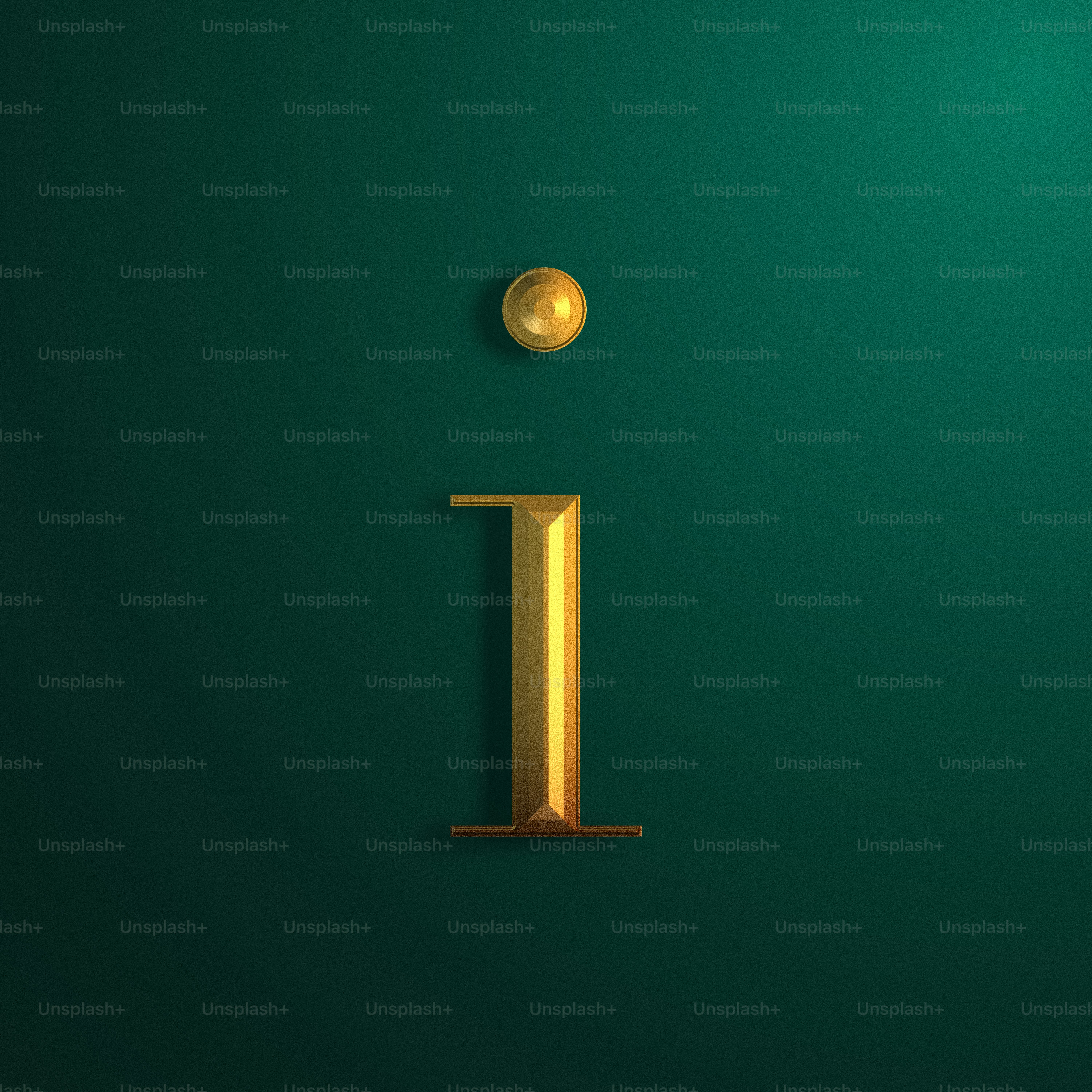 the letter i is made up of gold letters