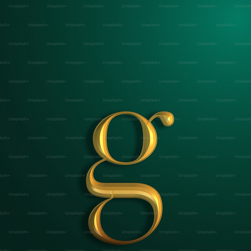 Una letra G dorada sobre un fondo verde