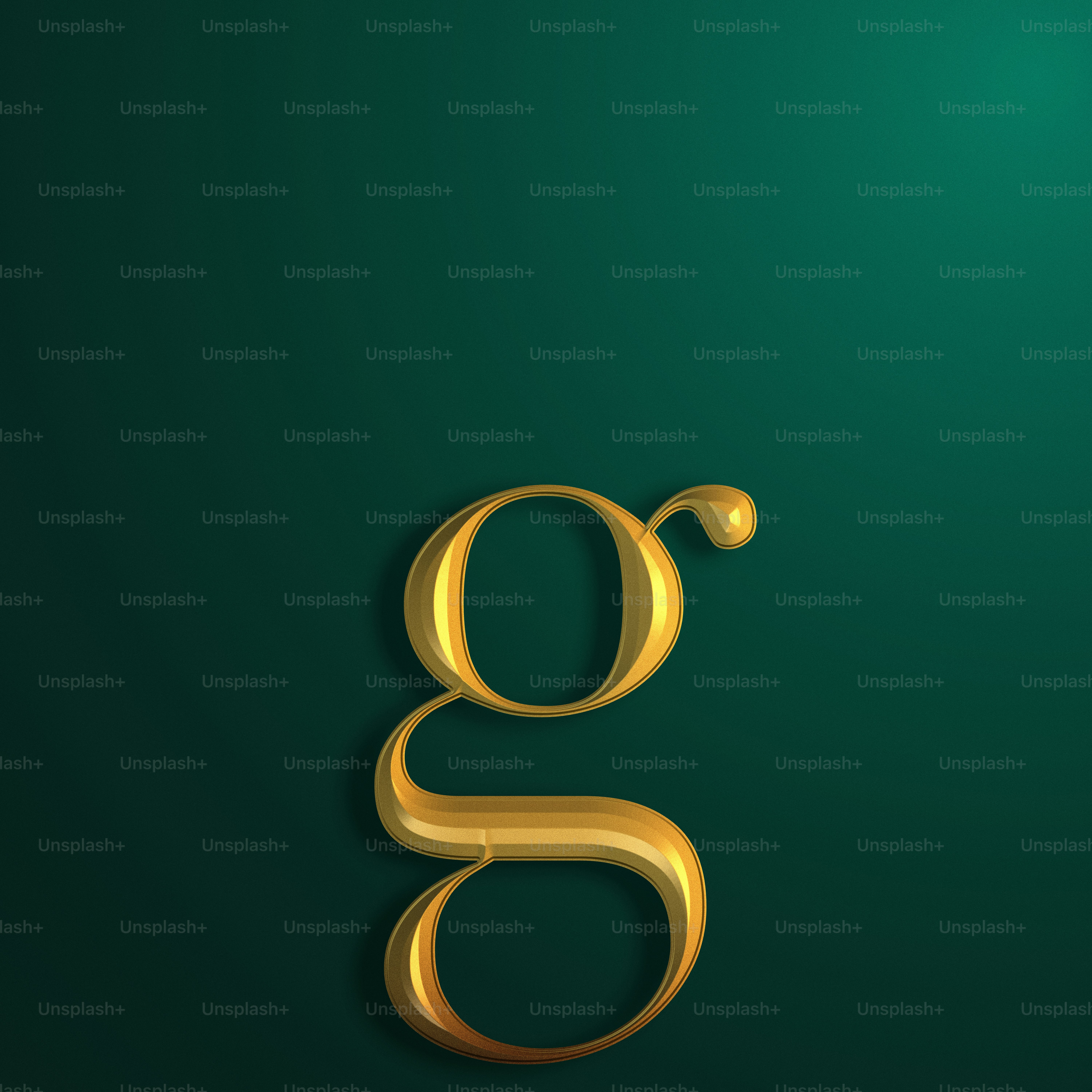 a gold letter g on a green background