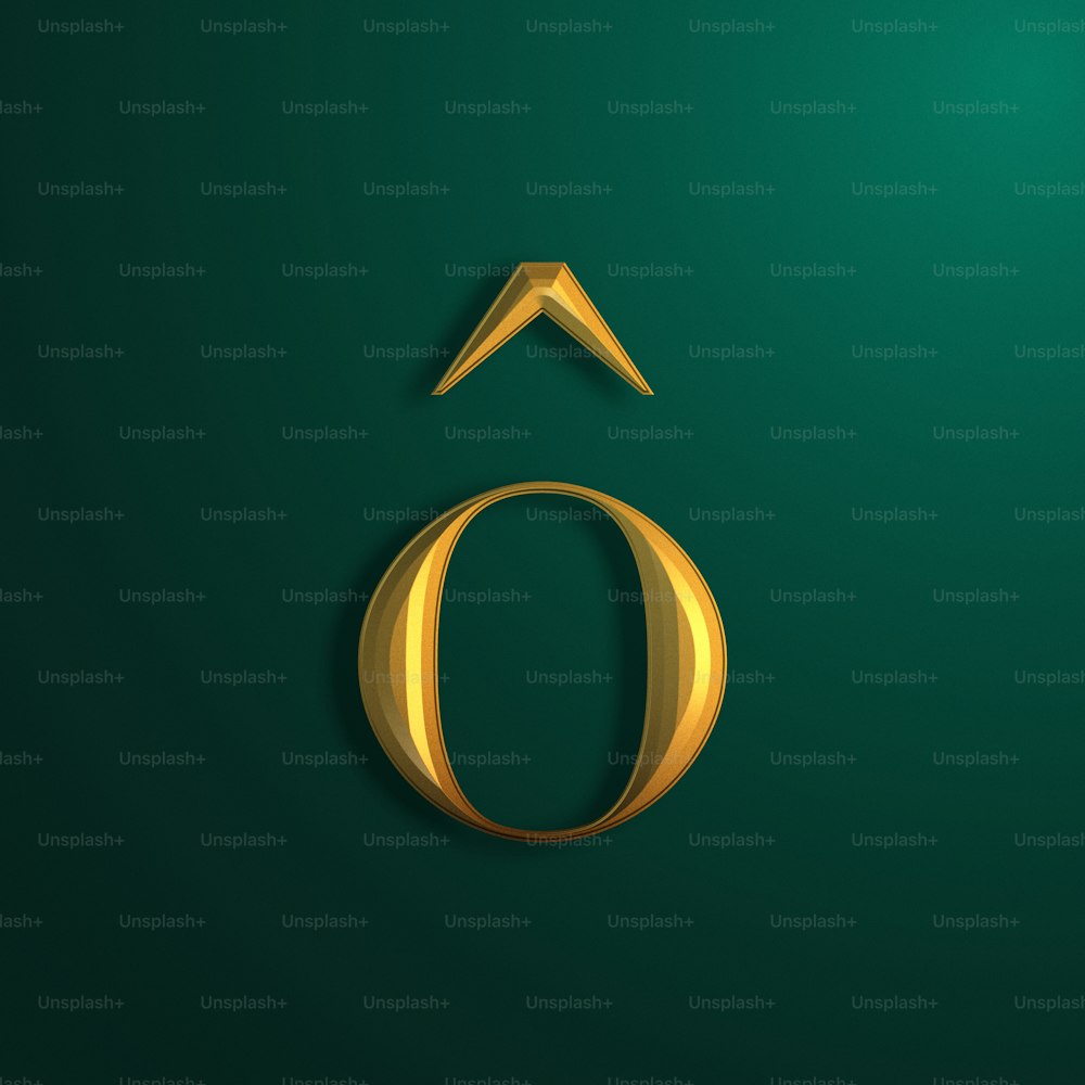 the number six in gold on a green background