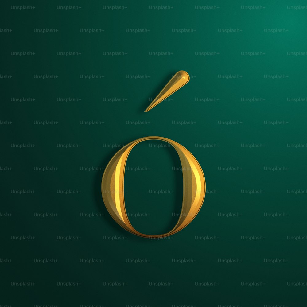 the number six in gold on a green background
