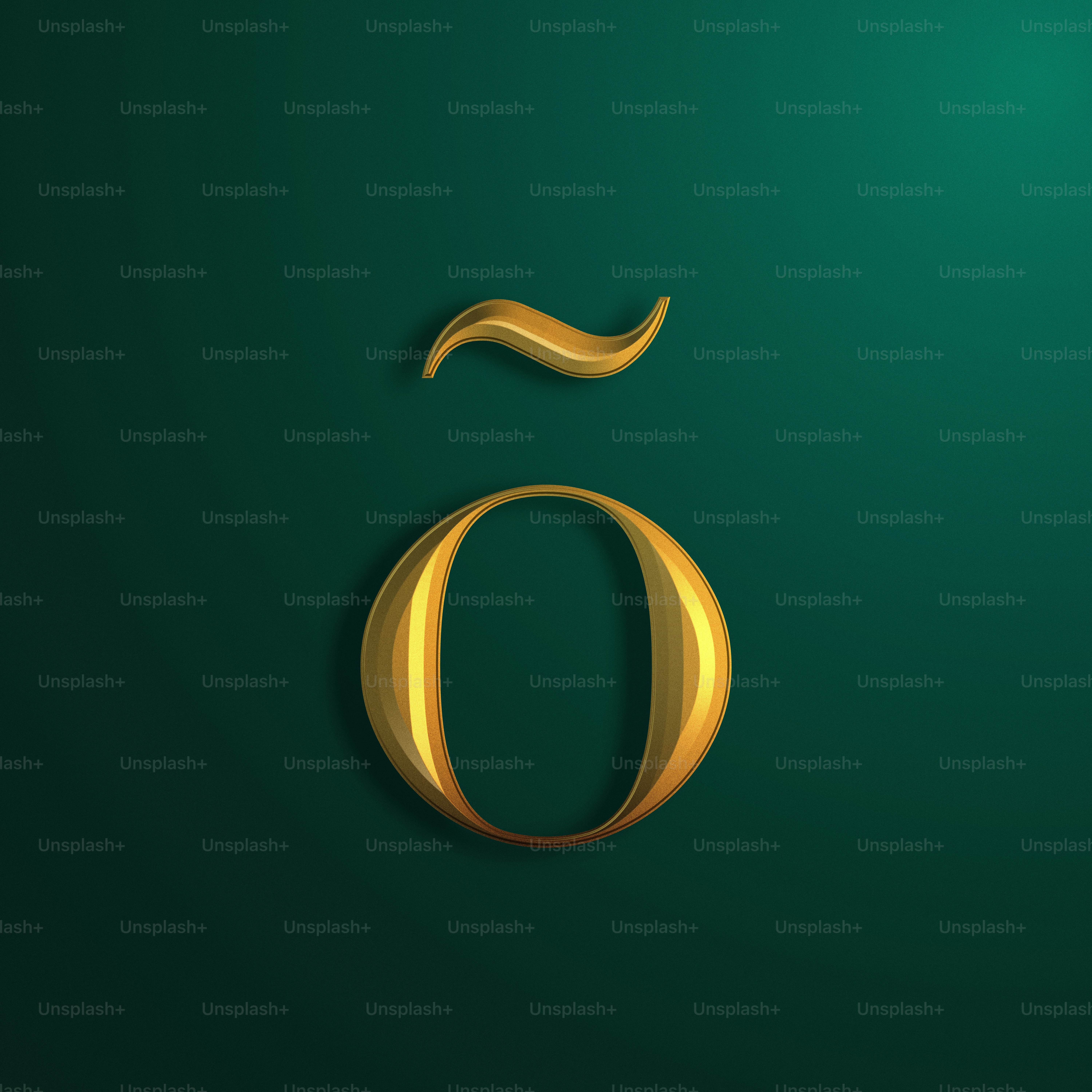 a gold number six on a green background