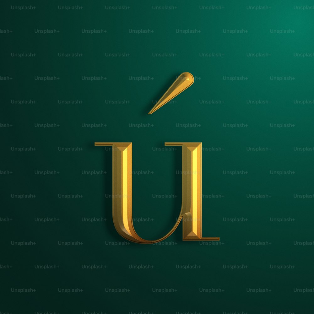 La lettera U è composta da lamina d'oro