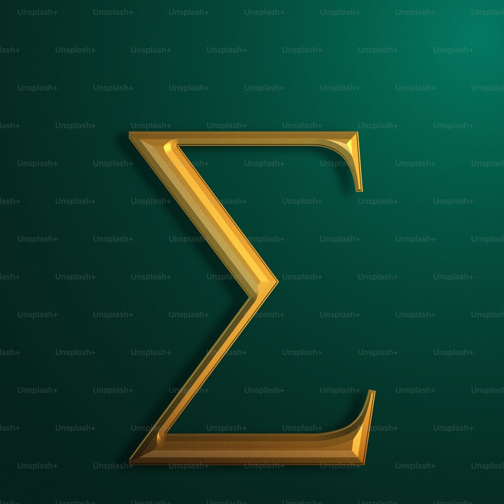 a gold letter z on a green background
