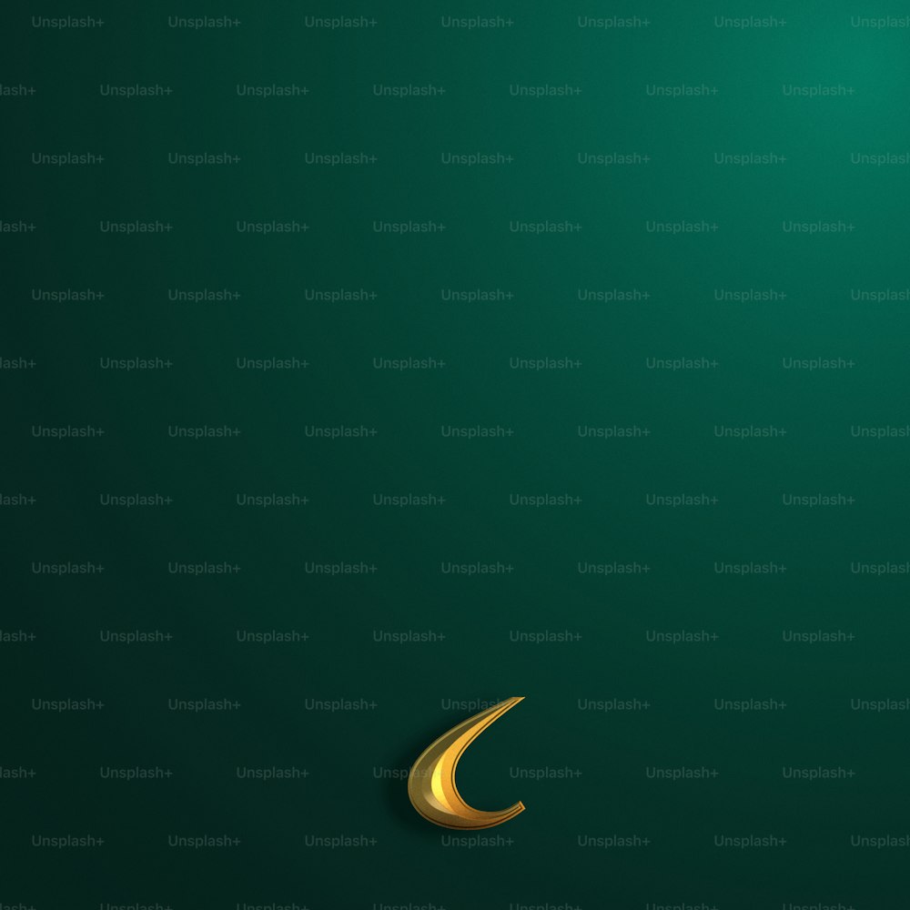 a green background with a gold crescent