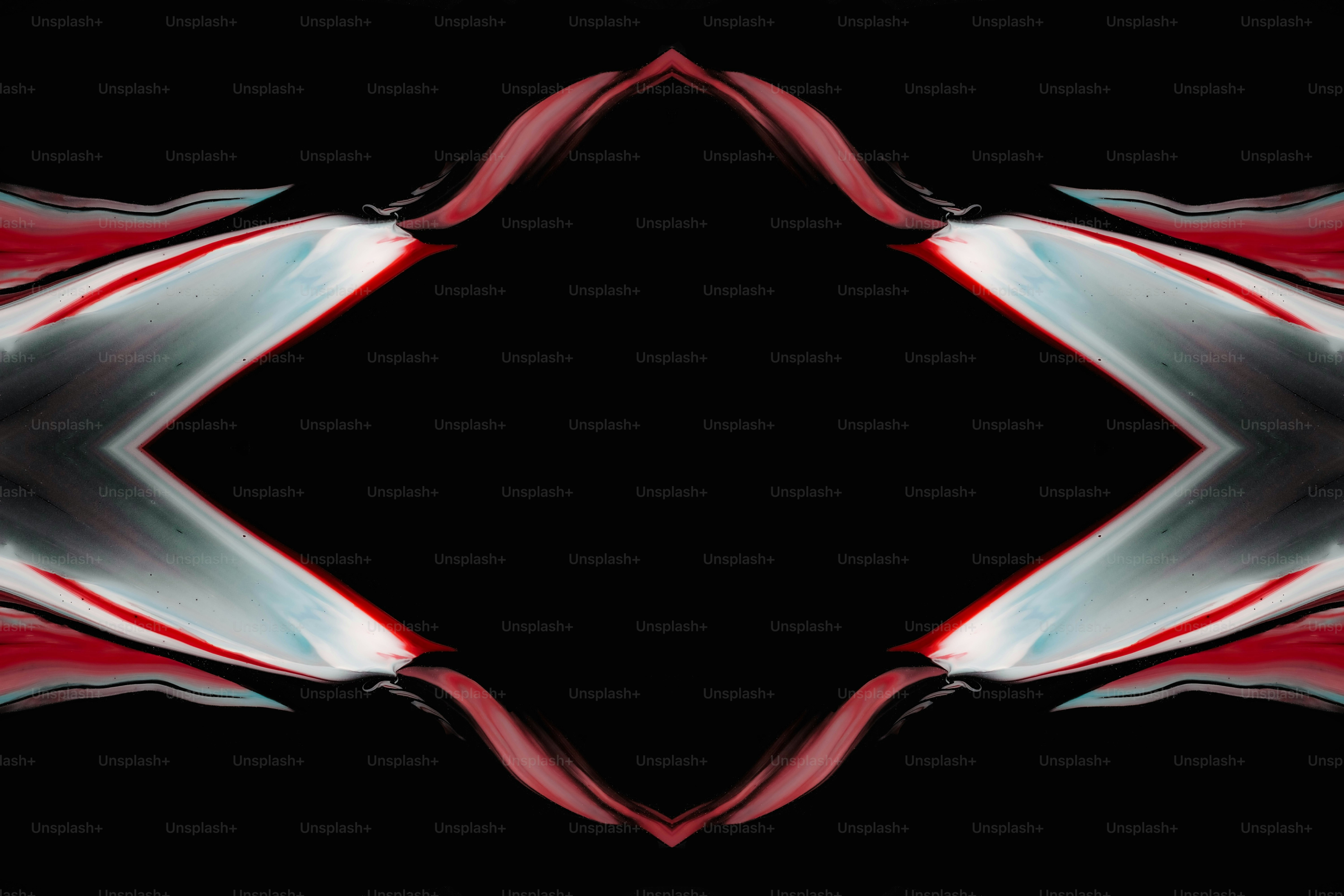 a black background with a red and white design