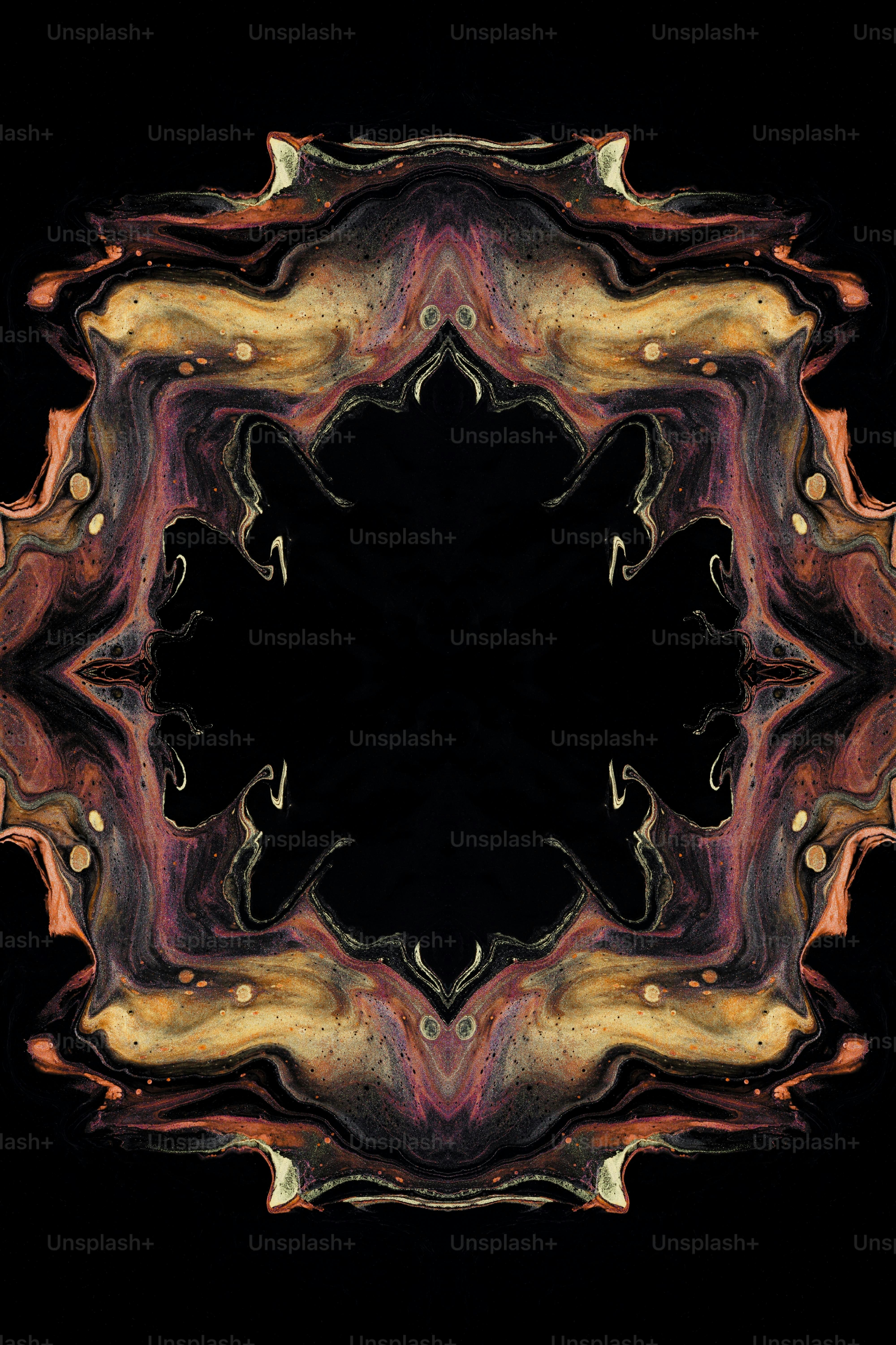 a black background with a circular design in the middle