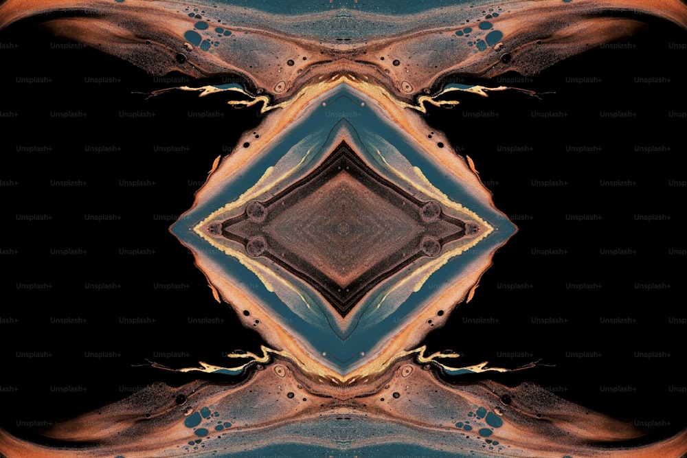 a picture of an abstract design in blue and brown