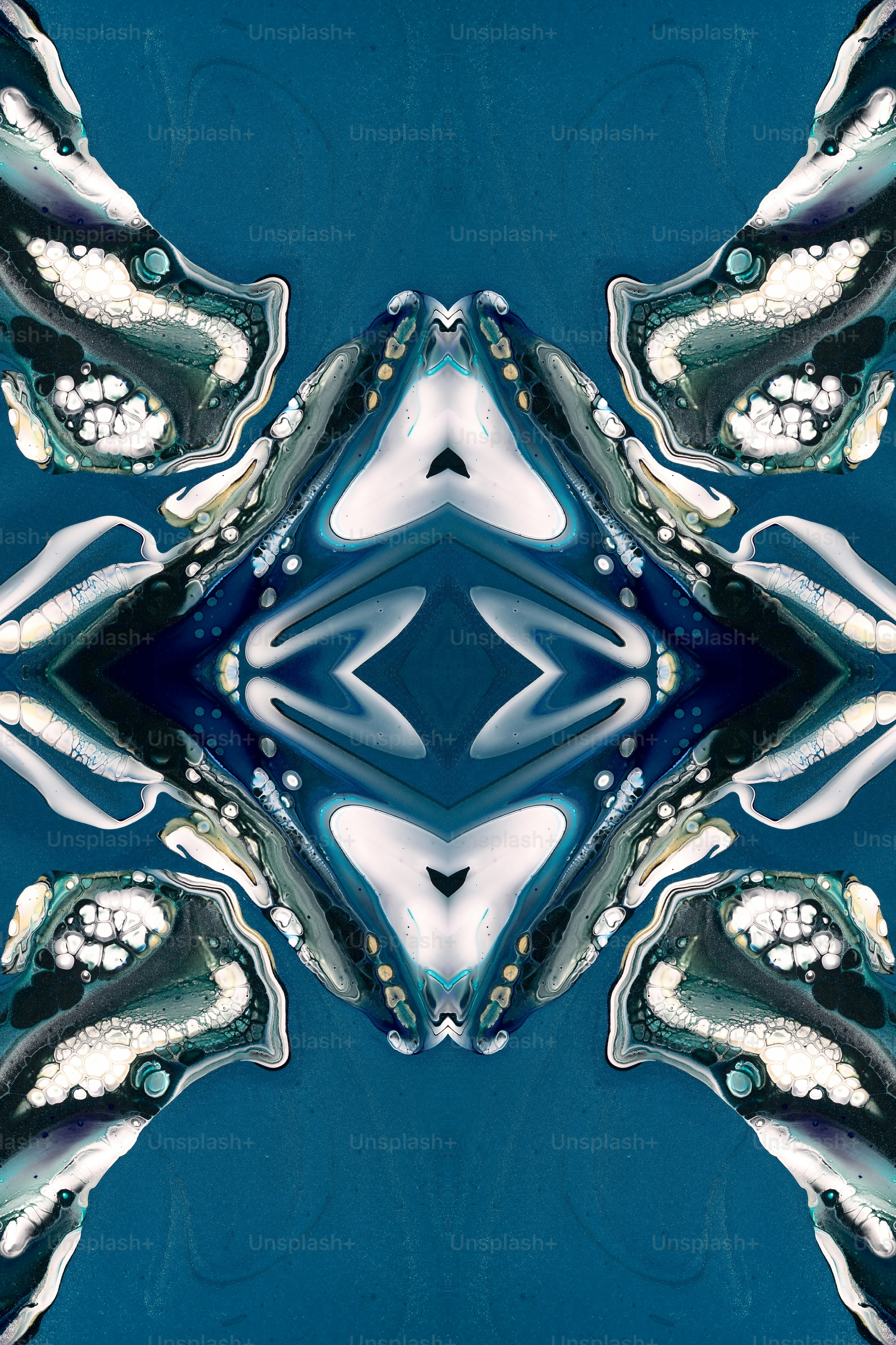 A picture of a blue and white abstract design photo – Abstract Image on ...