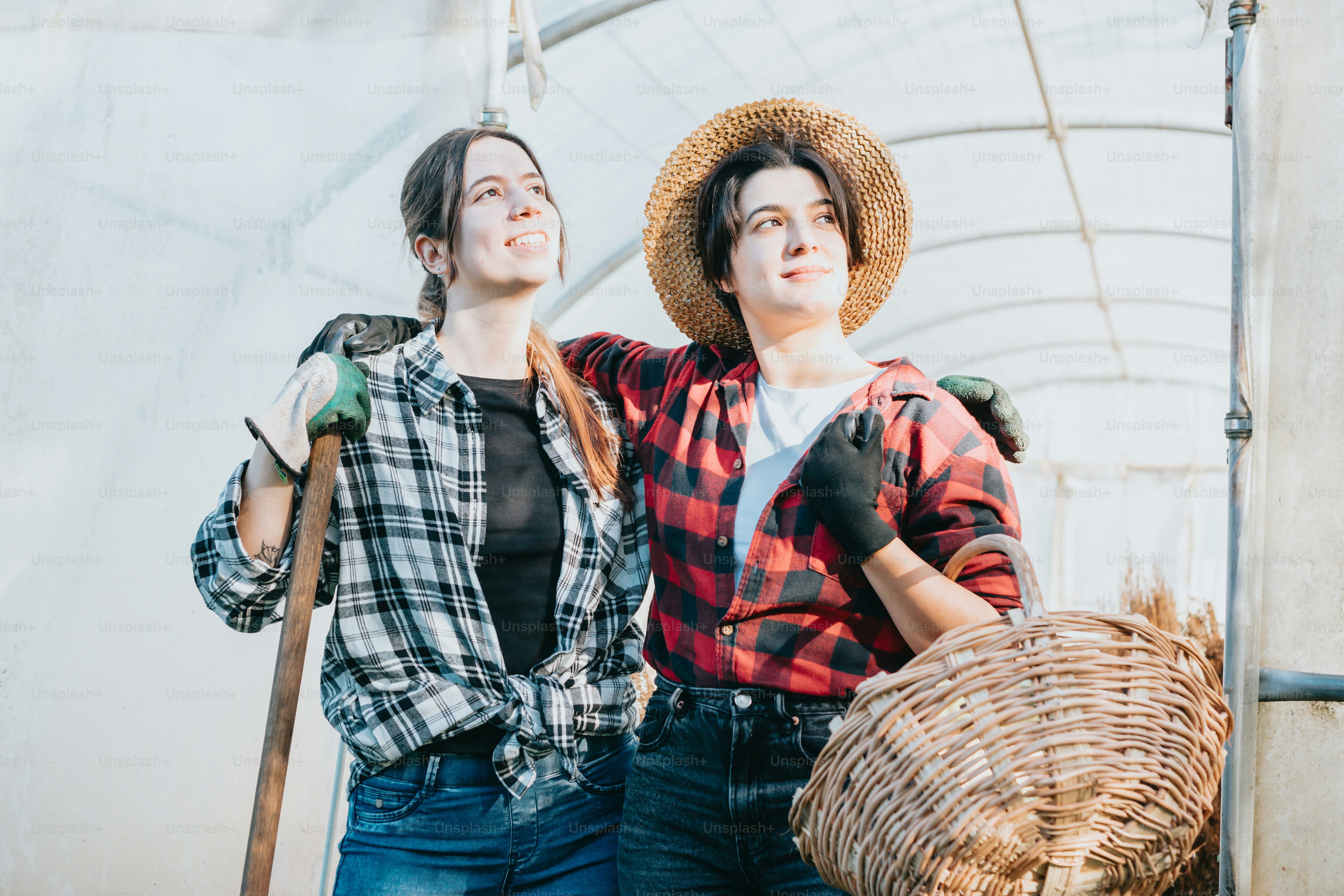 a couple of women standing next to each other