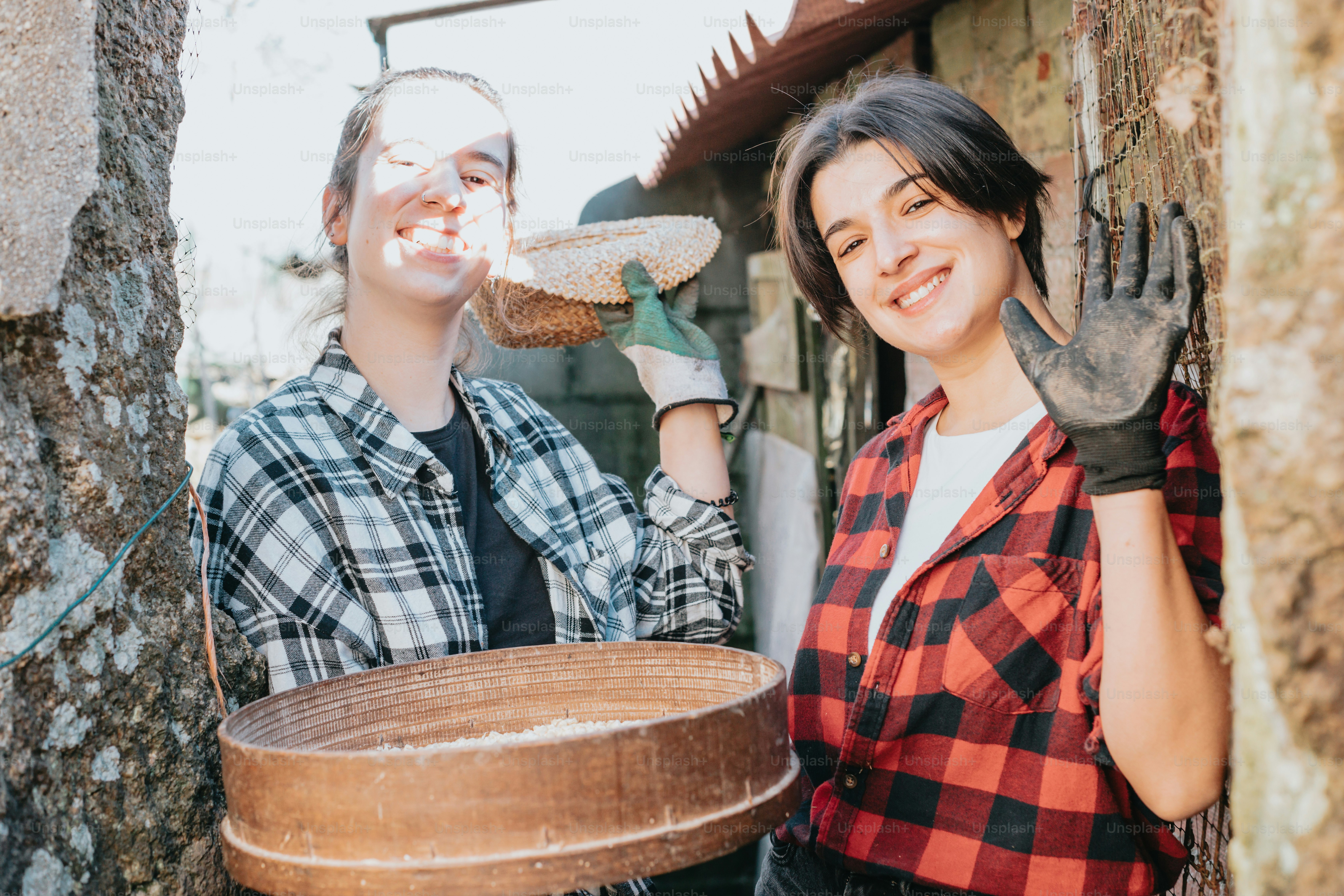 a couple of women standing next to each other