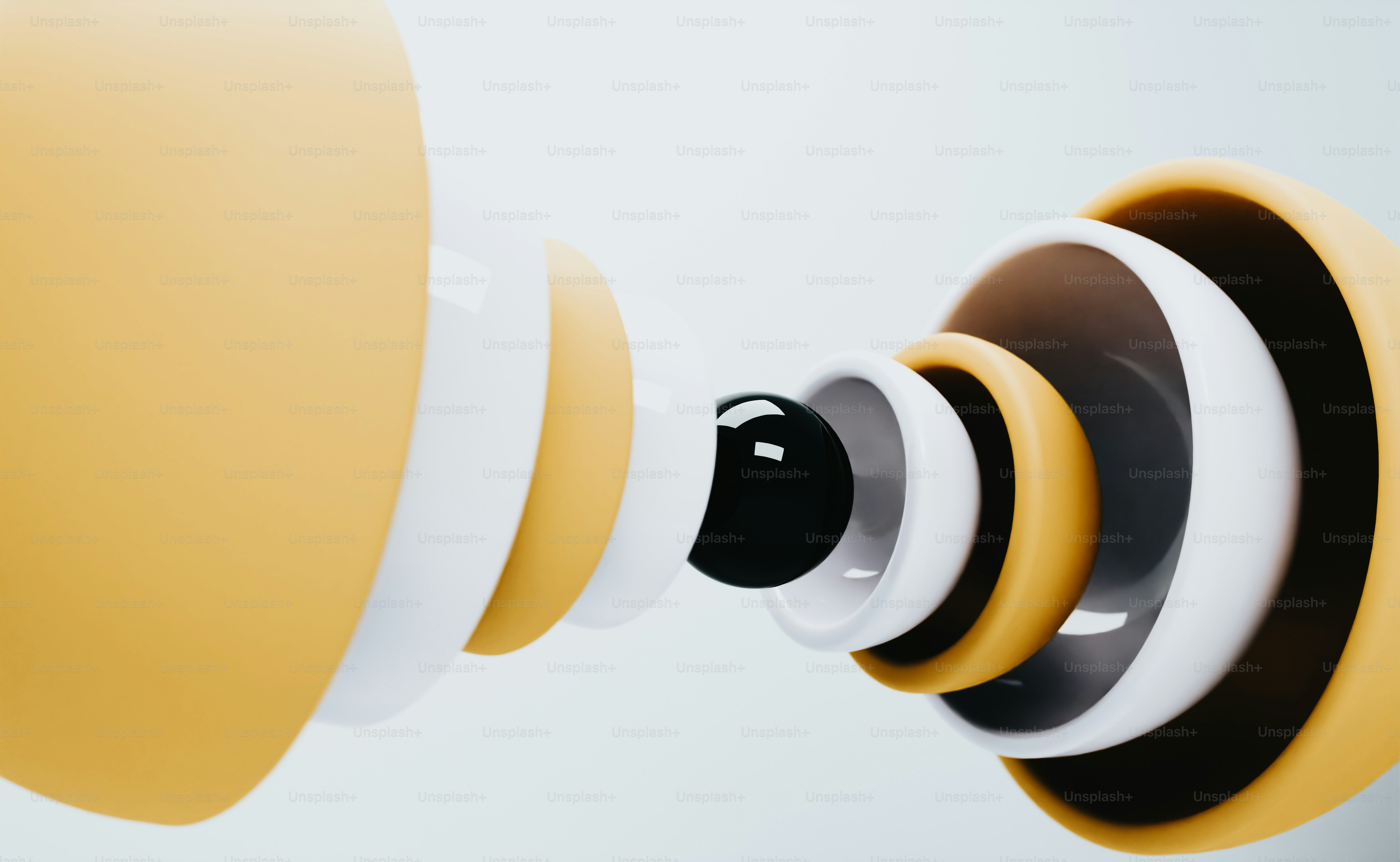 a close up of a yellow and white object