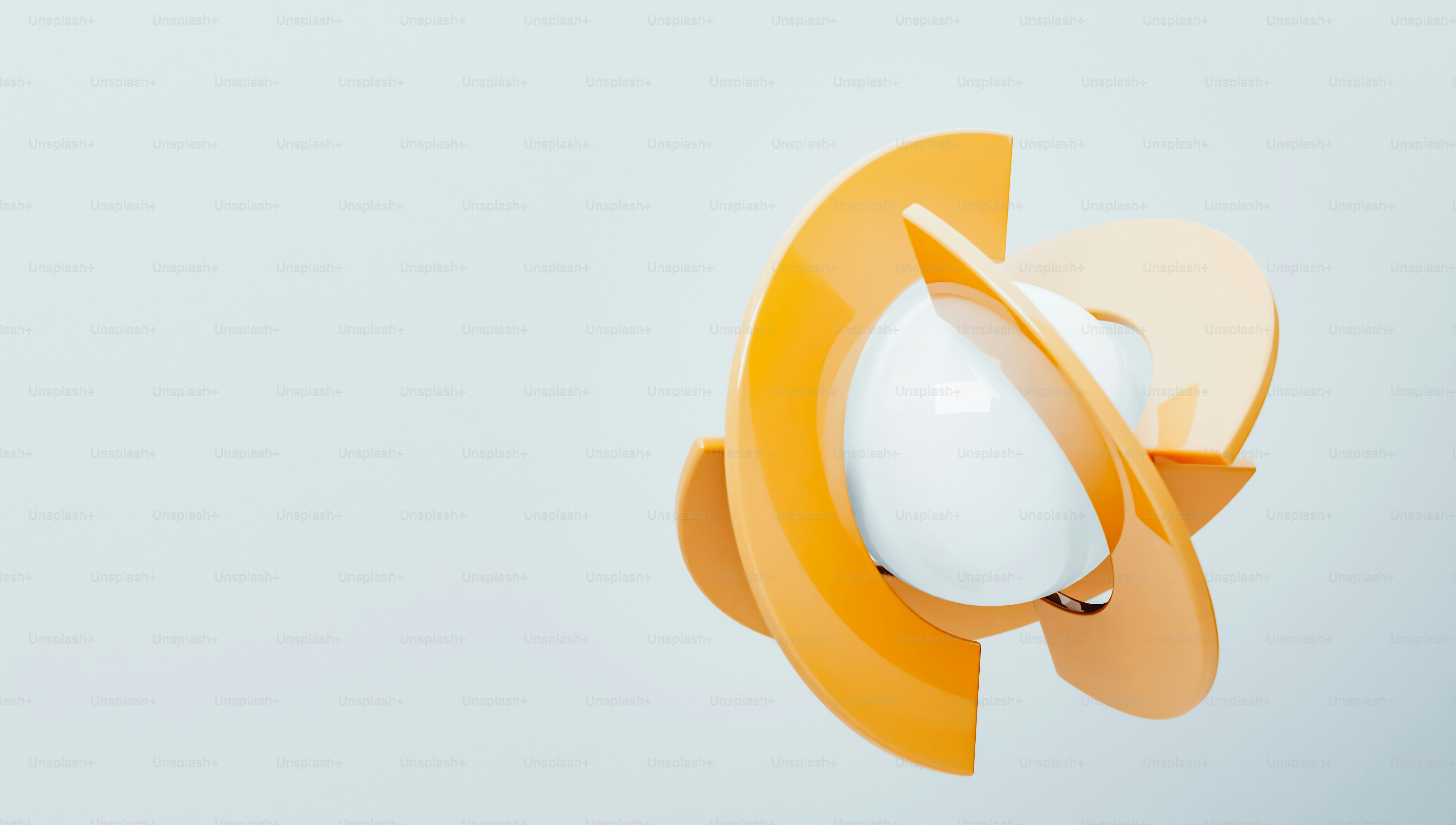 an orange and white object is flying through the air