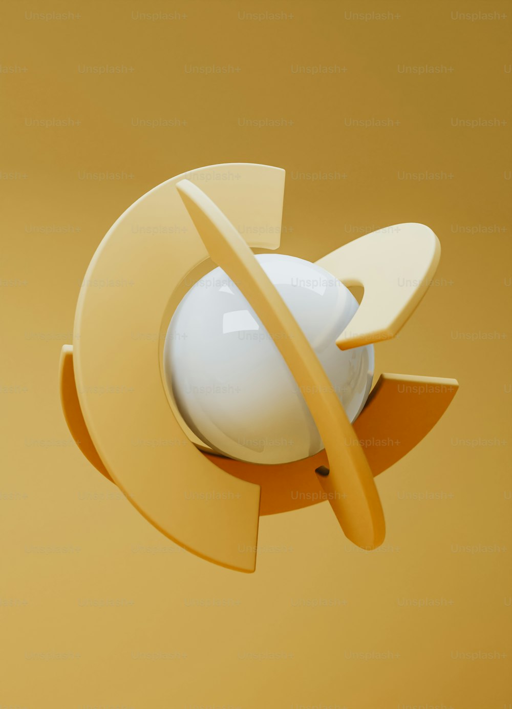 Un objeto blanco con un anillo amarillo a su alrededor