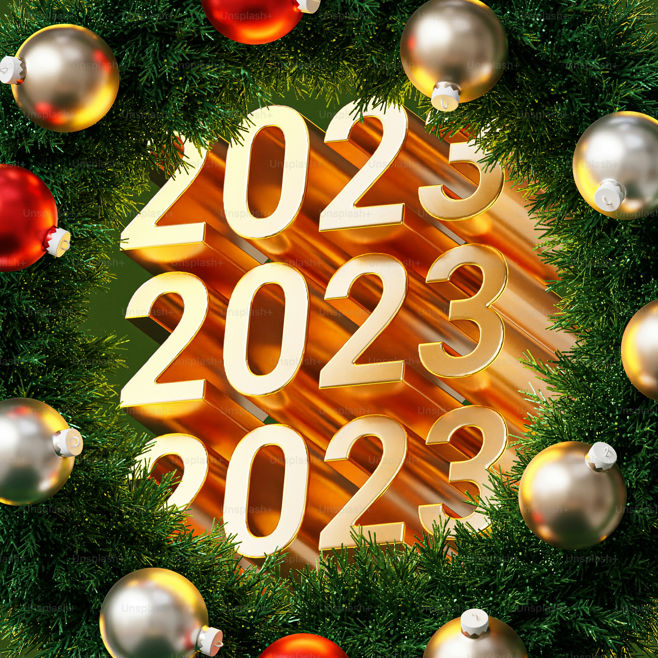 a christmas wreath with ornaments around it