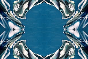 Une image d’un design abstrait bleu et blanc