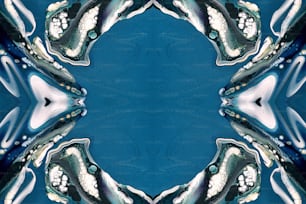 a picture of a blue and white abstract design