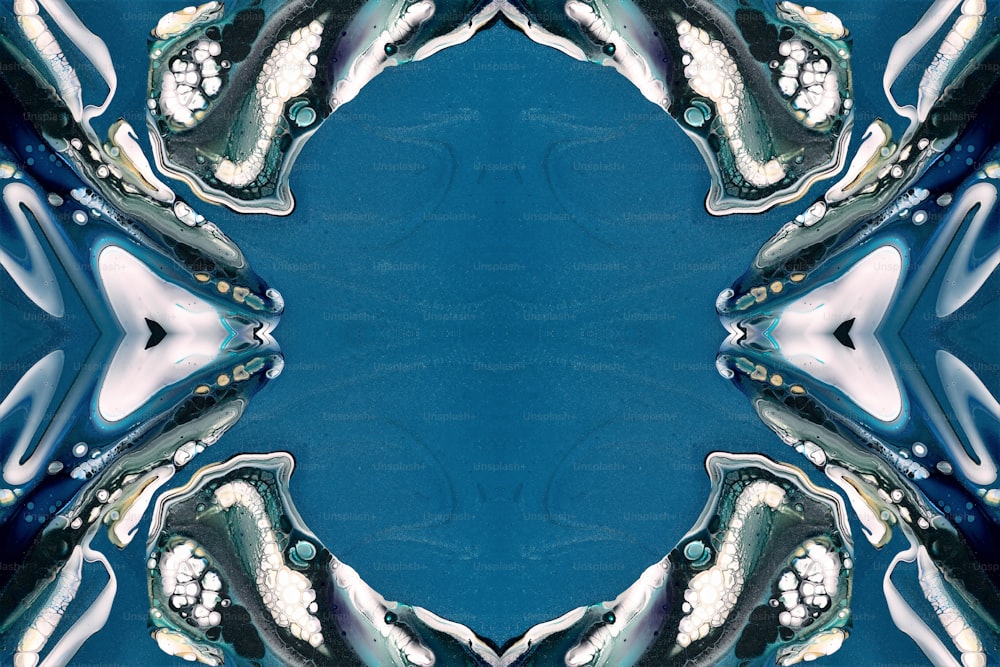 a picture of a blue and white abstract design
