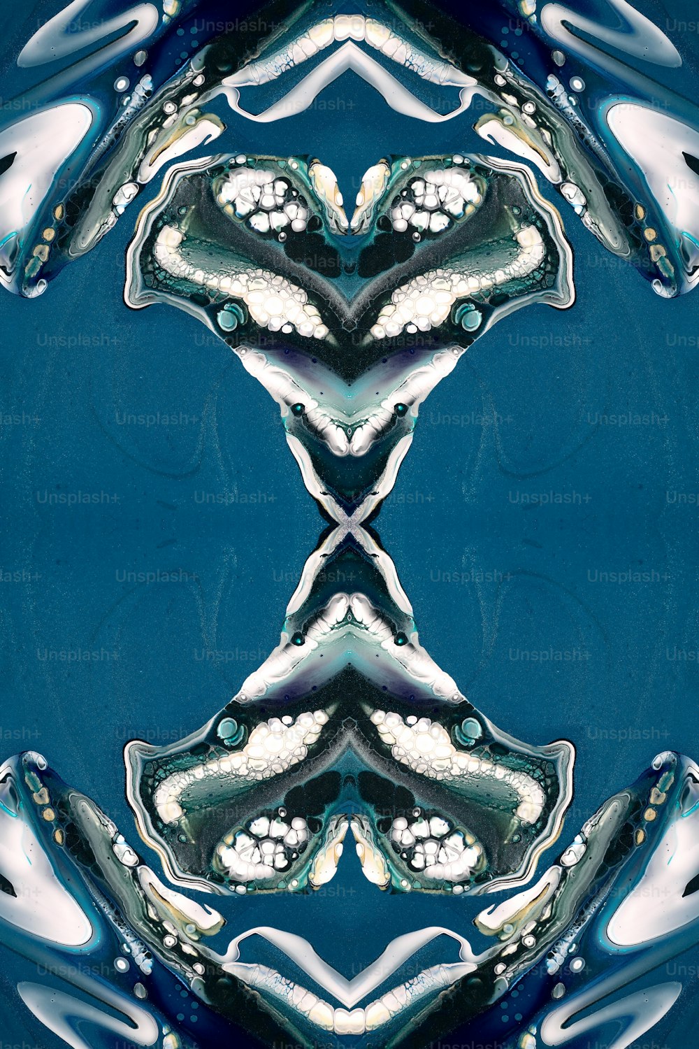 an abstract image of a blue and white design