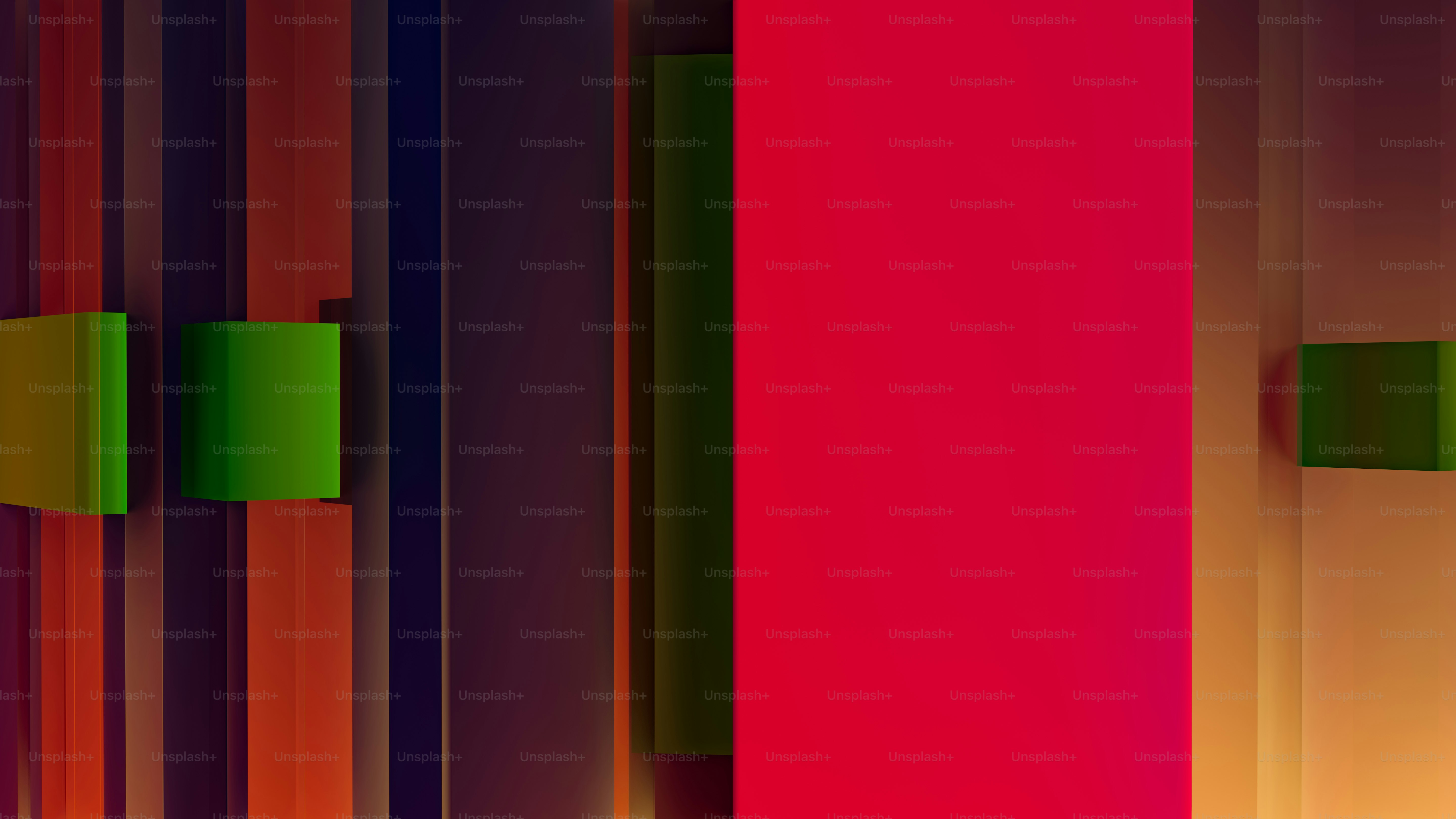 a multicolored wall with a clock in the middle of it