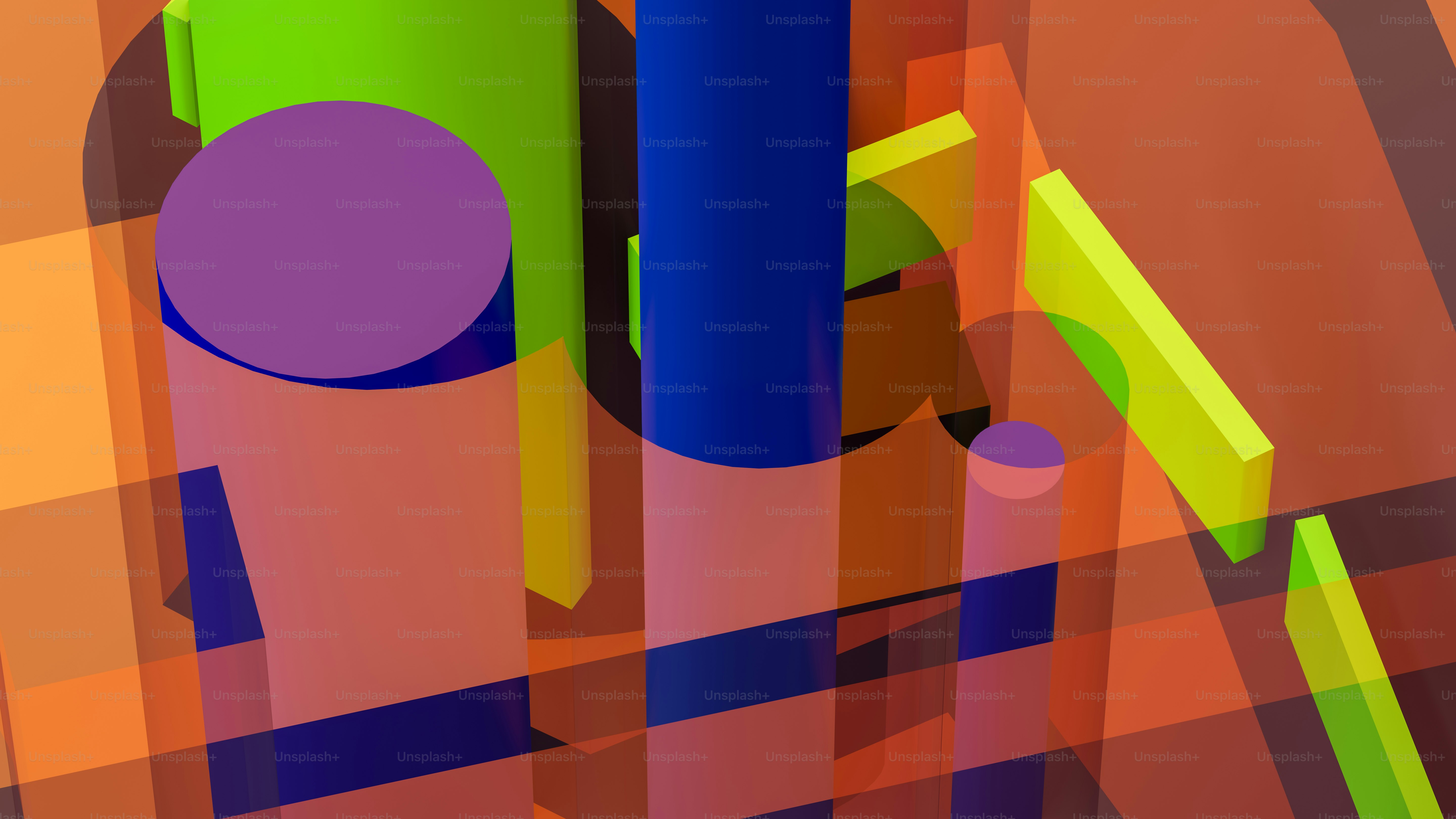 ein abstraktes Bild eines mehrfarbigen Objekts