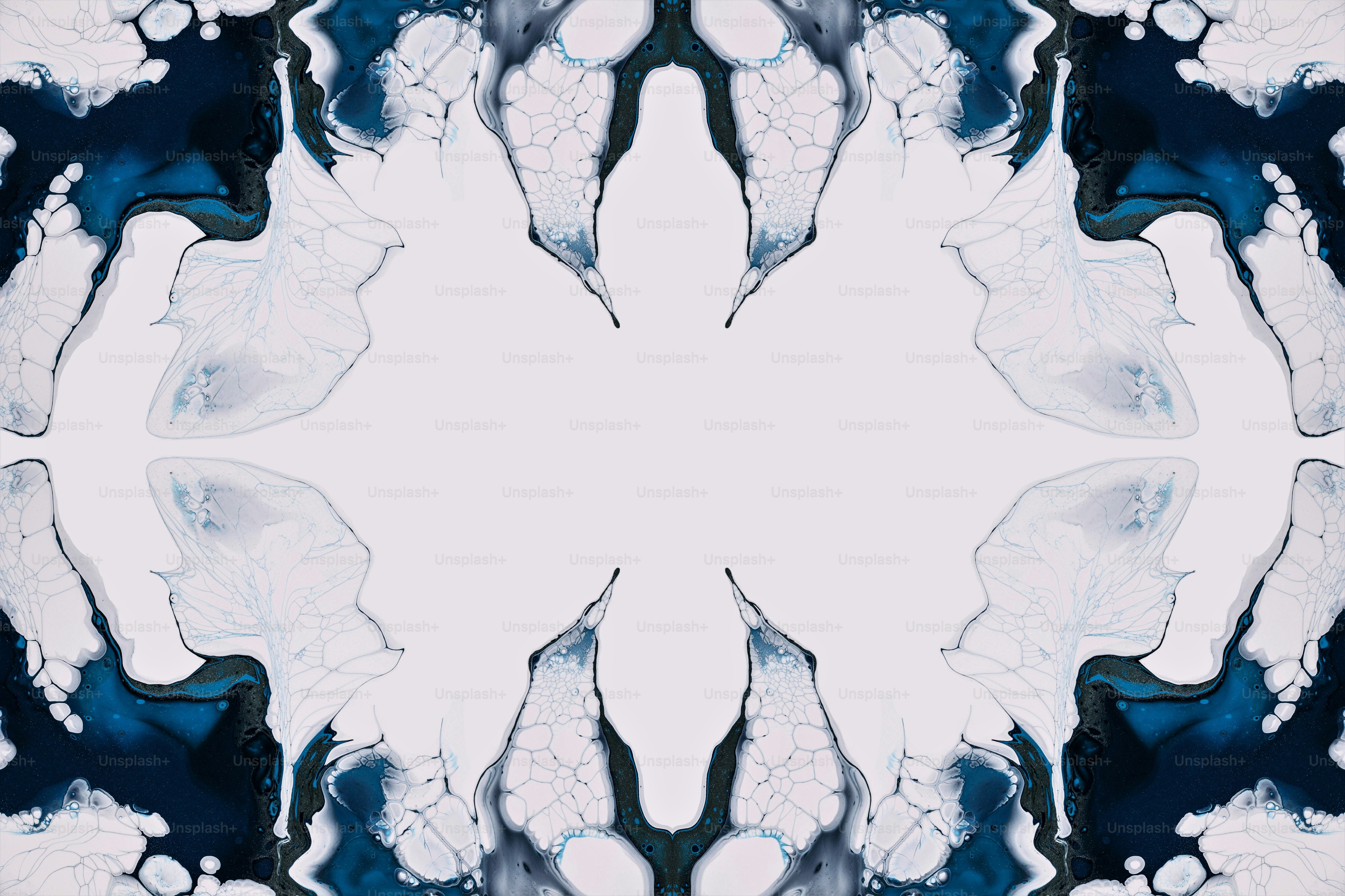 an abstract photo of a white and blue flower