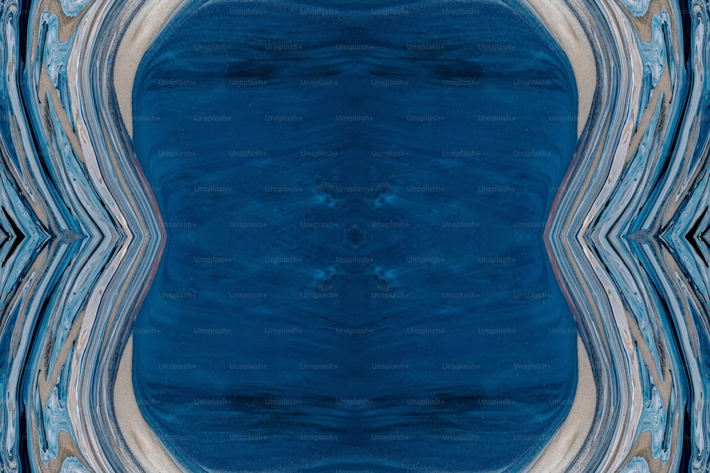 Un fond abstrait bleu et blanc avec un motif au milieu