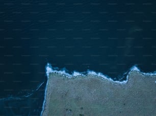 an aerial view of a body of water